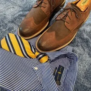 Ecco | Shoes | Ecco Brown Leather Oxford Shoes With Brogue  display picture 1